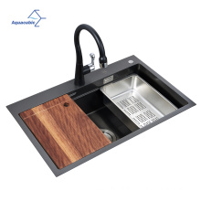 Aquacubic Black Kitchen Drop In 30 inch Stainless Steel Kitchen Sink Workstation
